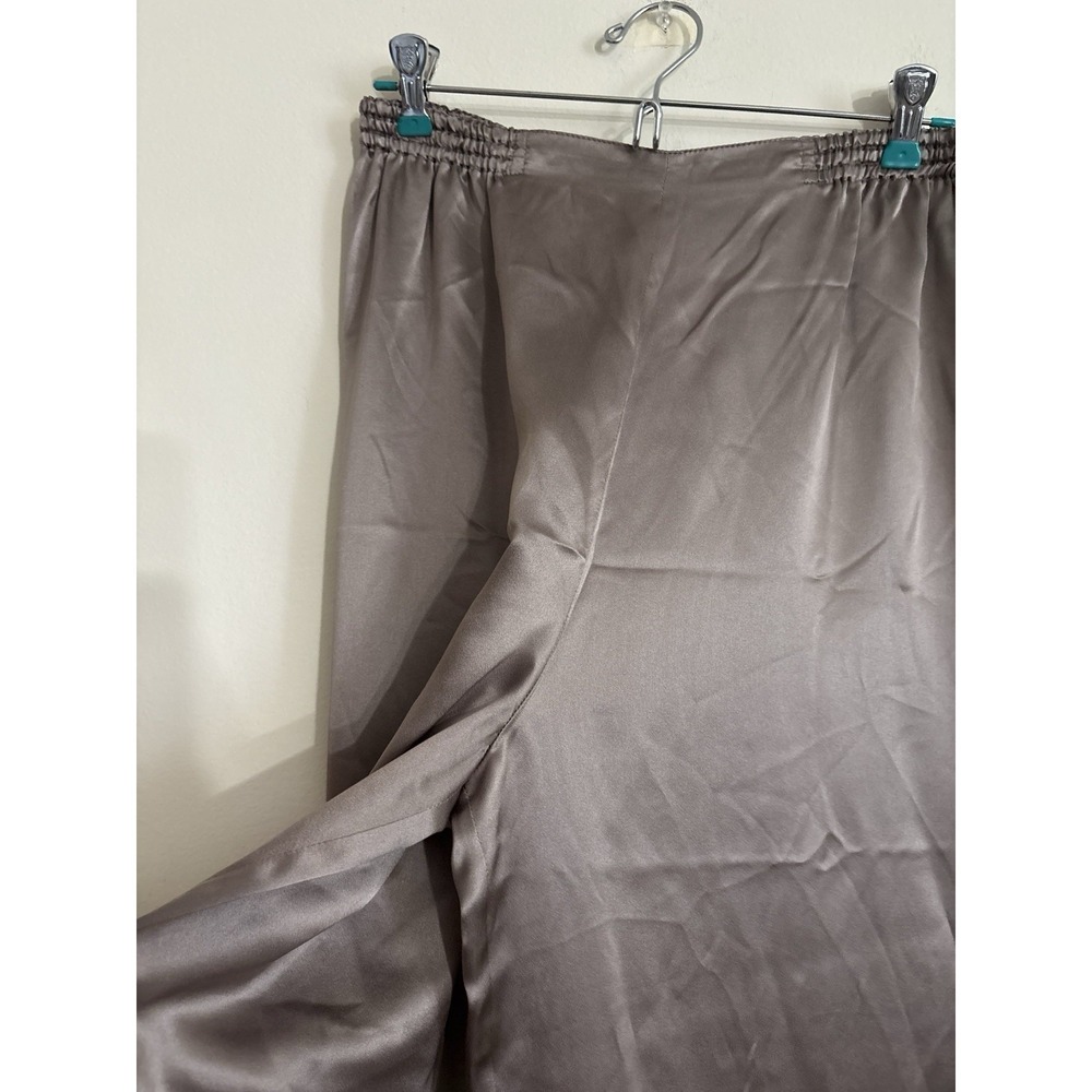 Dusan Italy Silk Wide Leg Pants Neutral Chic Minimalist Medium Quiet Luxury - Picture 3 of 6